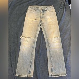 HELMUT LANG Vintage 1996 Distressed Straight Leg Jeans